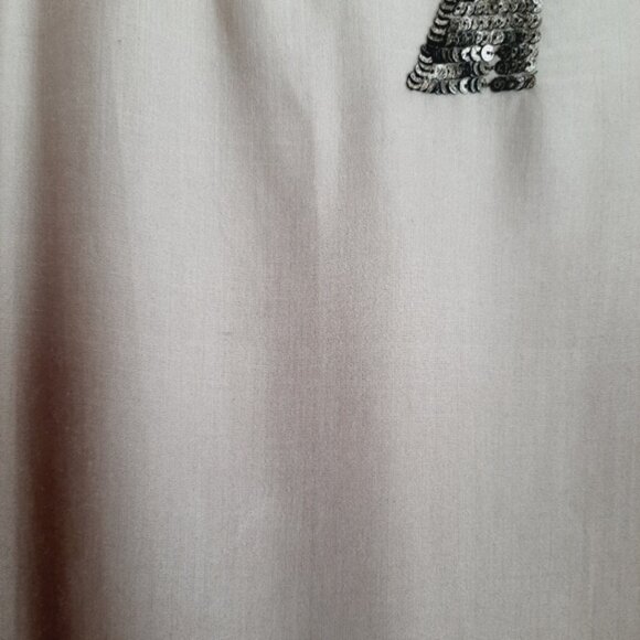 SOUTH Sequins Dip-Dye Silky Tunic Tank High Low Hem Top Cream & Tan Sz M Flawed - Picture 7 of 16